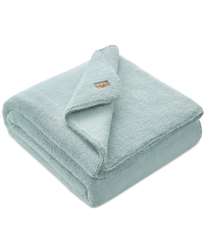 UGG® Saige Plush Throw, 50" x 70" - Sky Grey