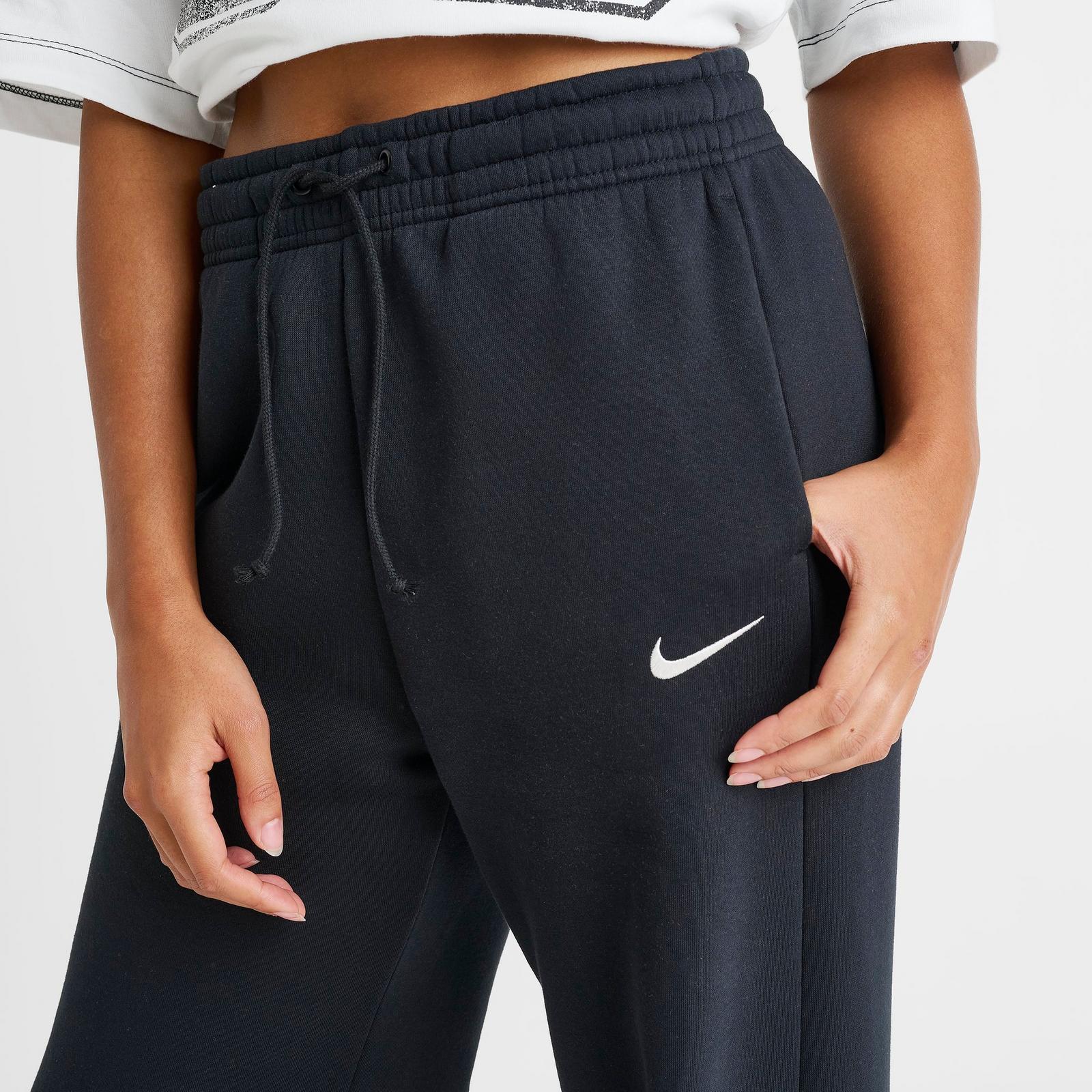 Women's Nike Sportswear Phoenix Fleece High-Waisted Wide-Leg Sweatpants - Black/Sail