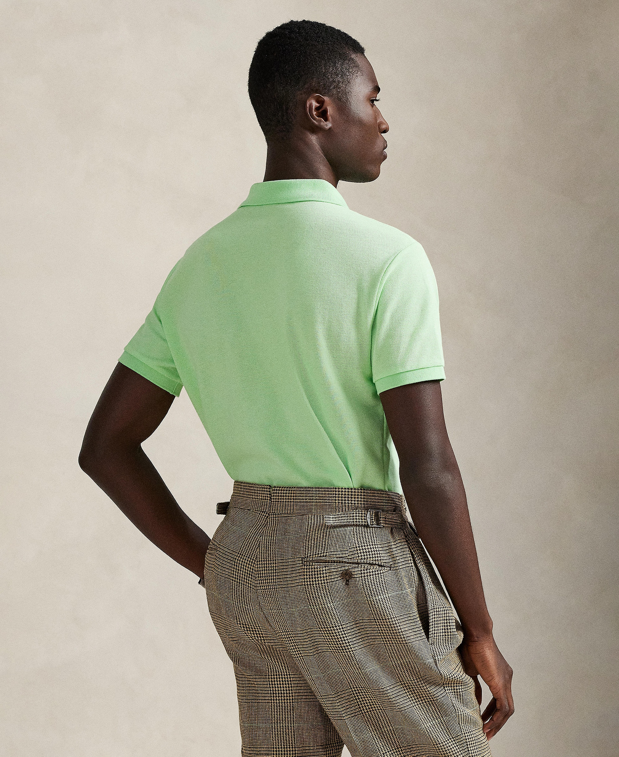 Polo Ralph Lauren Men's Cotton Custom Slim Fit Mesh Polo Shirt - Cruise Lime