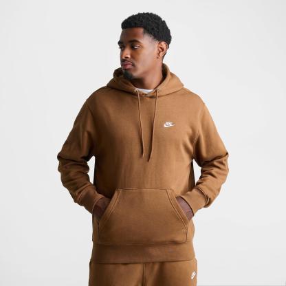 Men's Nithtke Club Fleece Premium Embroidered Pullover Hoodie - Part 1 - Ale Brown/Ale Brown/White