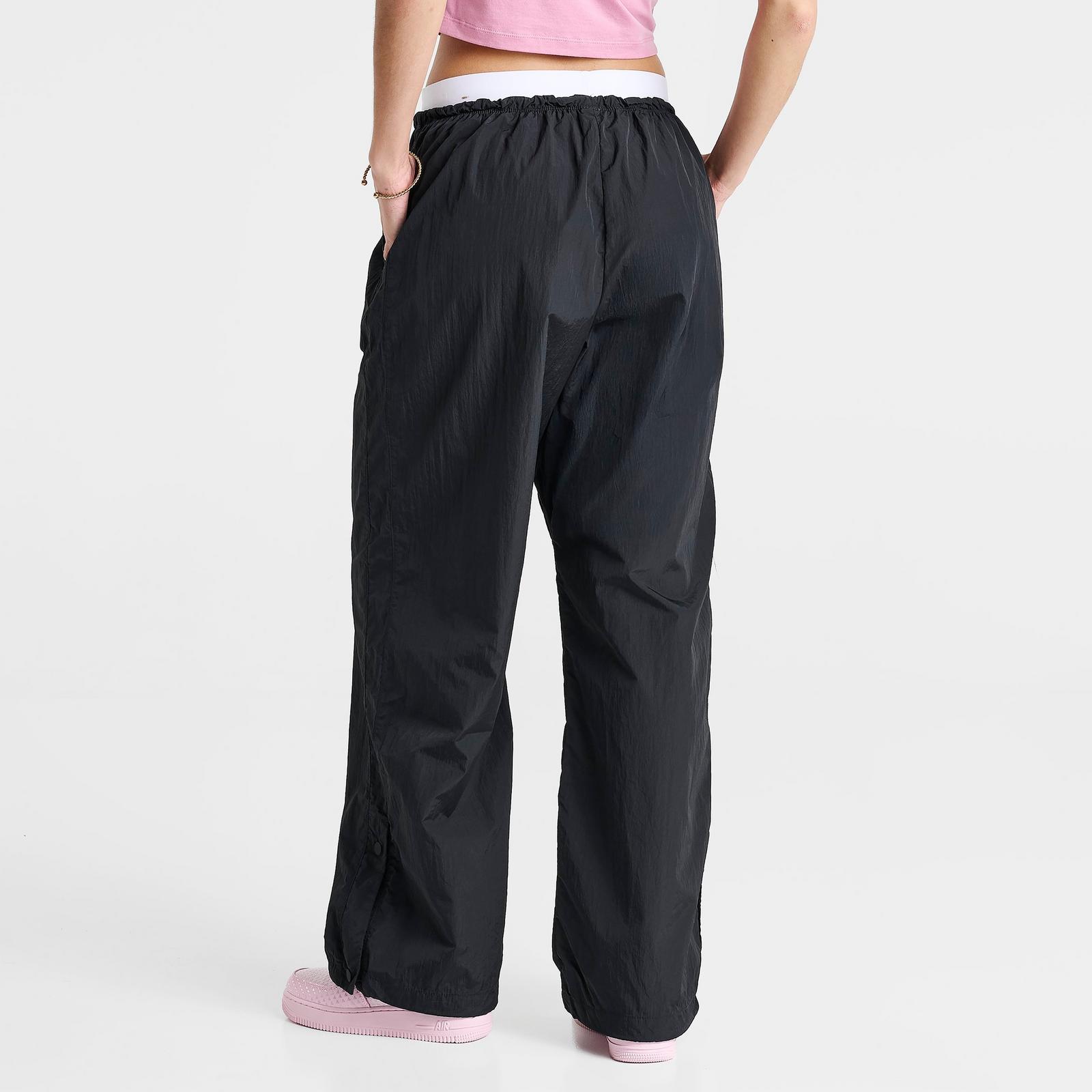 Women's Nike Sportswear Loose High-Waisted Parachute Pants - Black/Black/Chalk/White