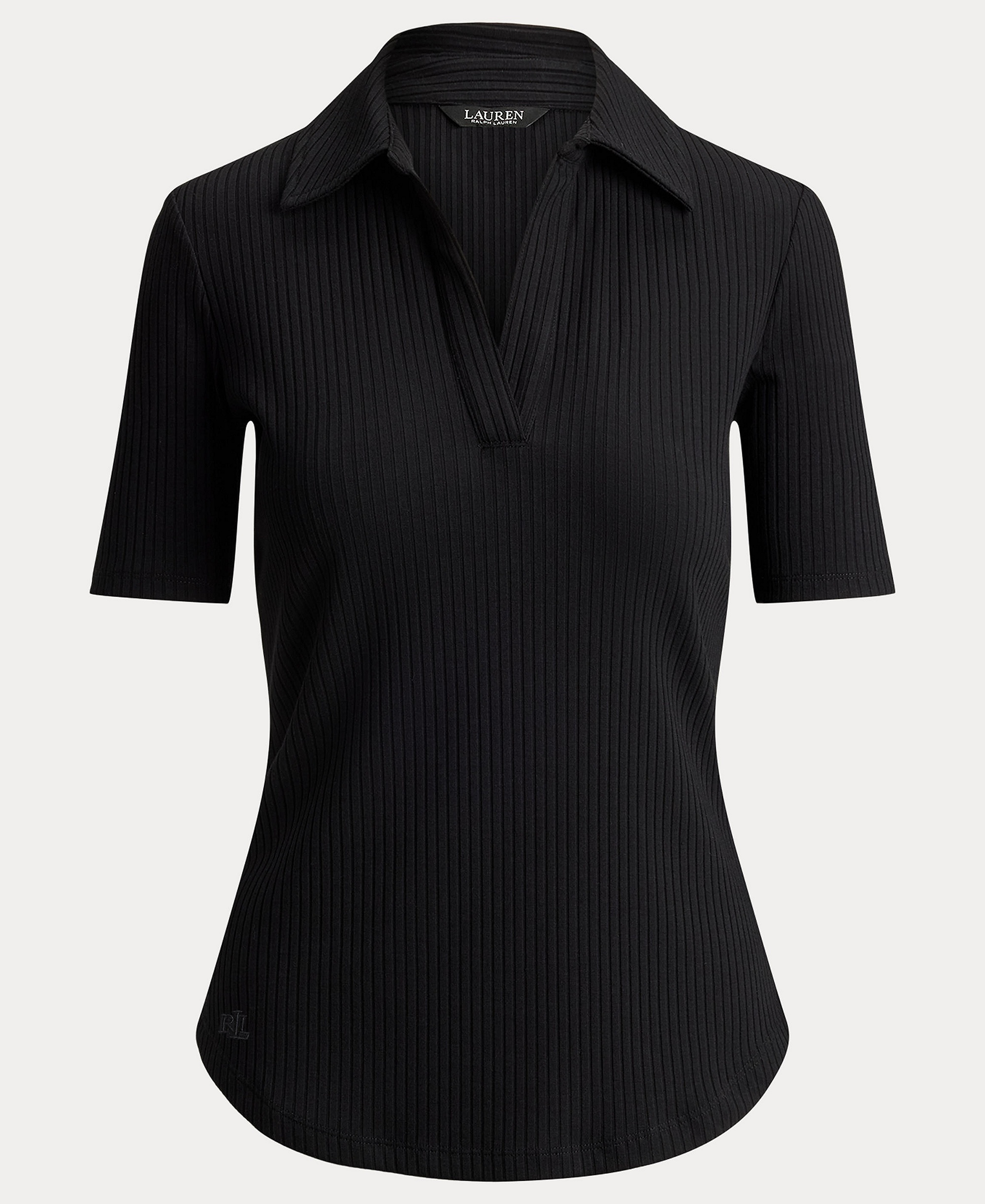 Lauren Ralph Lauren Women's Johnny Collar Polo T-Shirt - Black