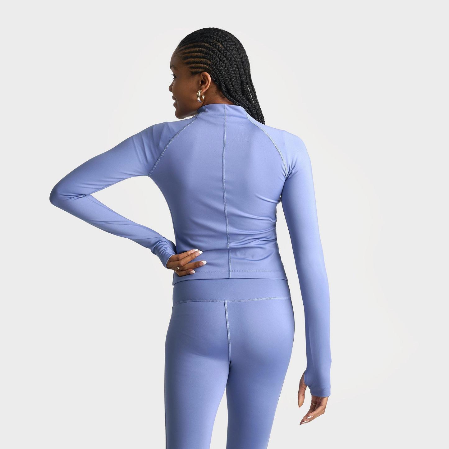 Women's New Balance Piped Full-Zip Training Jacket - Fairweather Blue - view 4