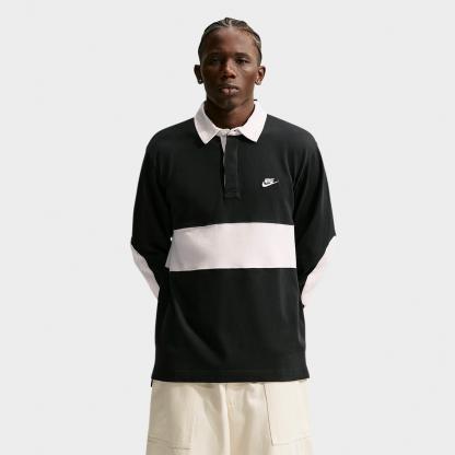 Men's Nithtke Club Striped Long-Sleeve Rugby Top - Black/Phantom/Phantom/Phantom