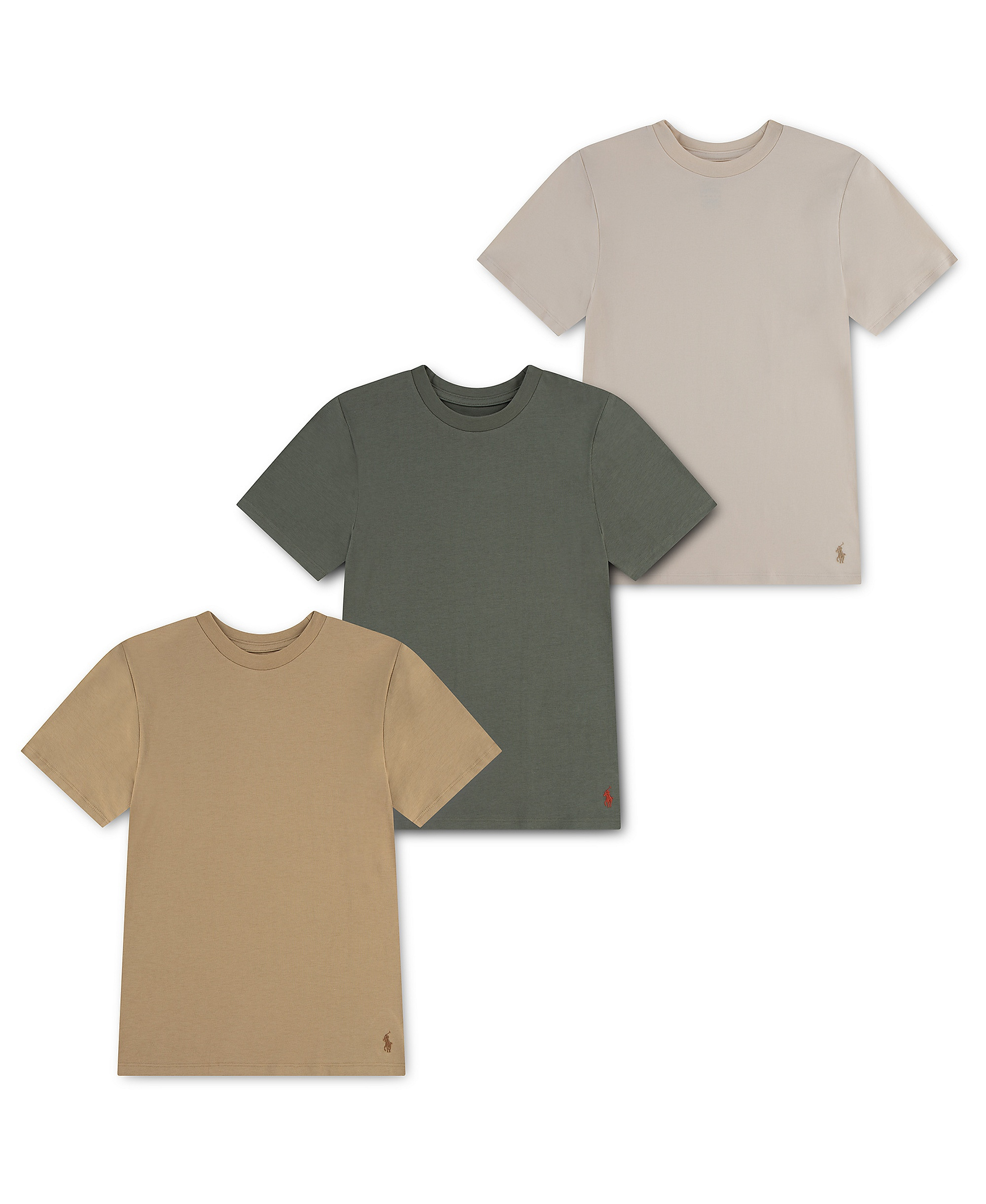 Polo Ralph Lauren Boys' 8-20 Crewneck Undershirts, 3-Pack - Full Cream