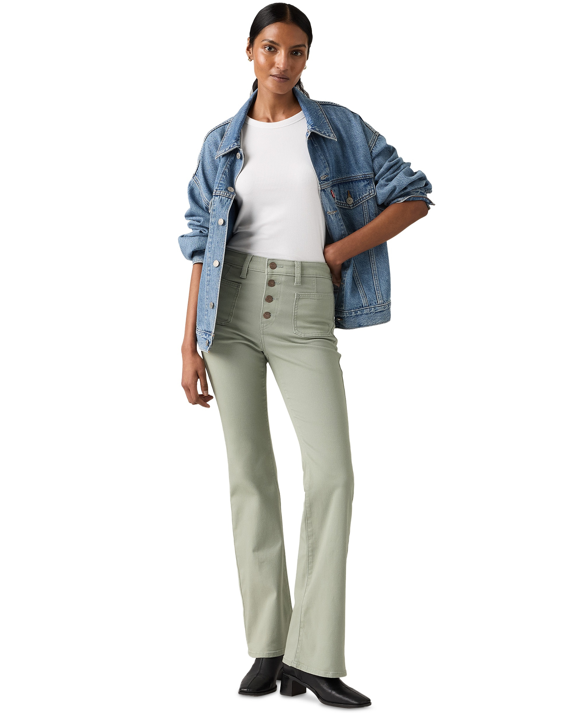 Levi's Women's 726 Patch Pocket High-Rise Slim-Fit Flare Jeans - Shadow