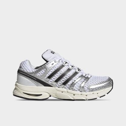 Women's adidas Adistar Control 5 Pony Print Casual Shoes - Part 2 - Cloud White/Core Black/Silver Metallic - Left shoe facing left. Outside of the shoe.