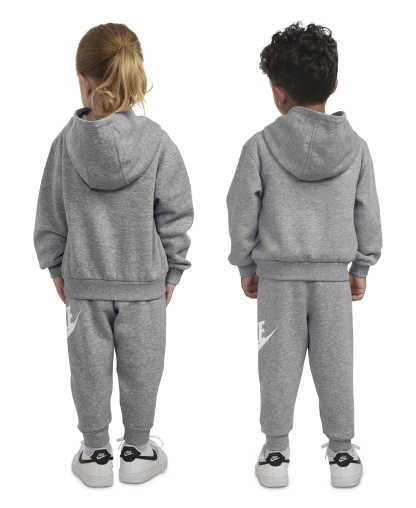 Nike Toddler Boys' and Girls' 2T-4T Club Fleece Long-Sleeve Hoodie and Pants, 2-Piece Set - Dark Gray Heather