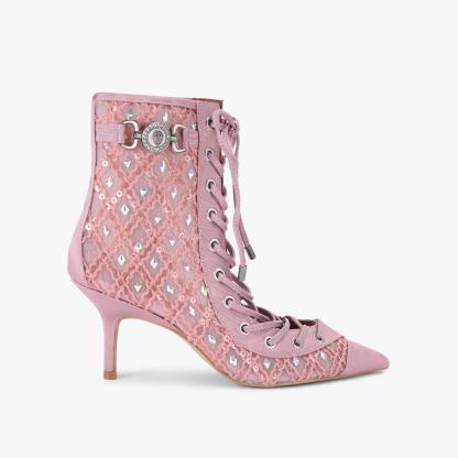 Kurt Geiger London Mansion Corset Ankle Boot - Pink