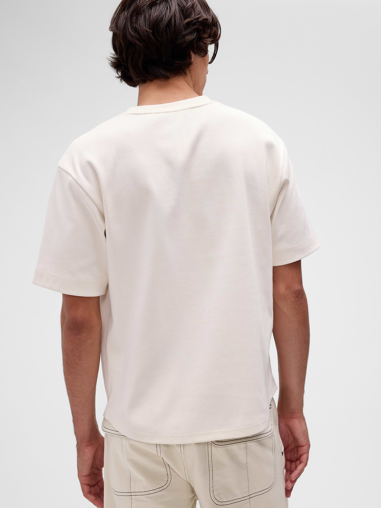 GapStudio Extra Heavyweight Pocket T-Shirt - Ivory frost