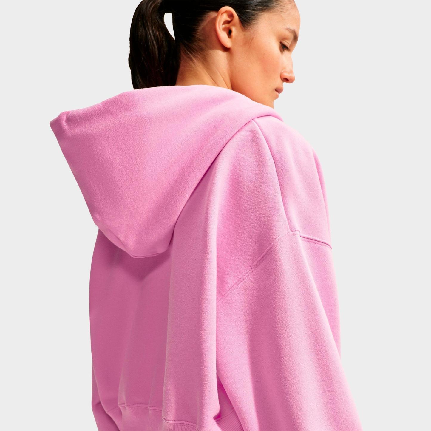 Women's Nithtke Studio Fleece Medium-Weight Oversized Cropped Full-Zip Hoodie - Pink Rise/Sail