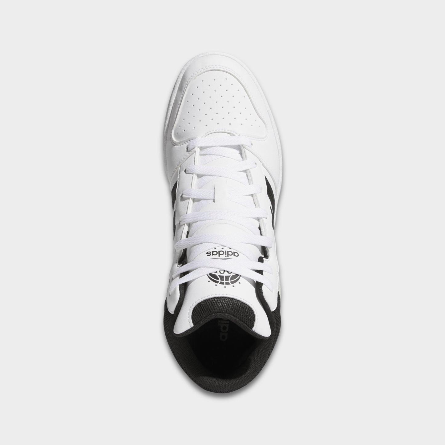Men's adidas Hoops Classic Mid Casual Shoes - Cloud White/Core Black/Orbit Grey - Top view