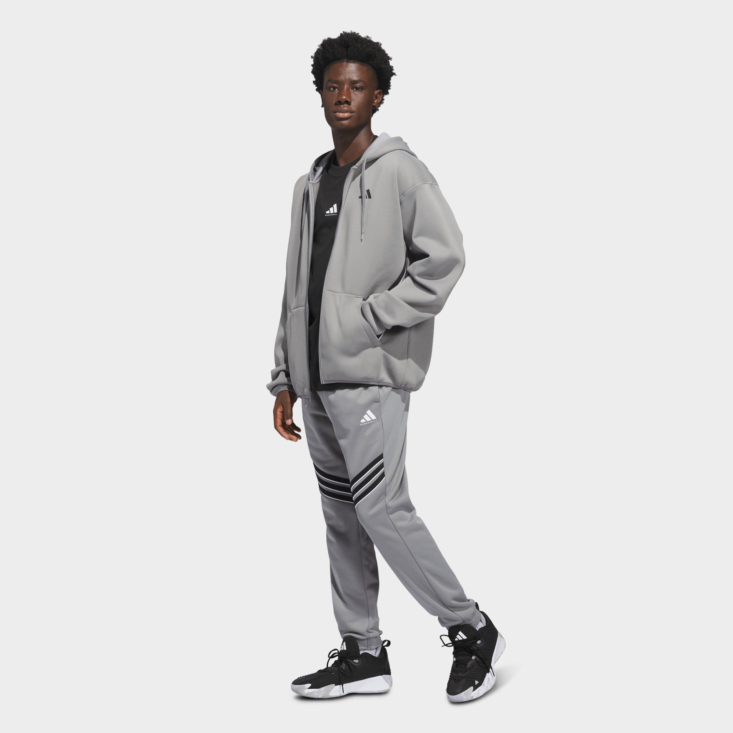 Men's adidas Basketball Crazy Warm Full-Zip Hoodie - Grey/Black