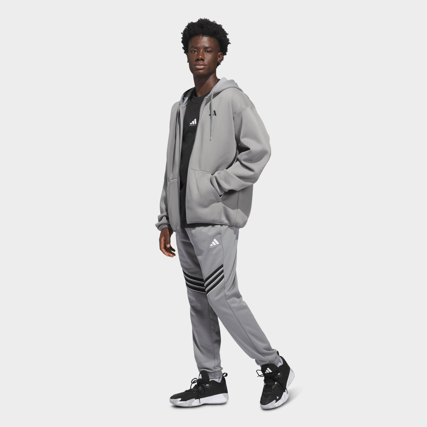 Men's adidas Basketball Crazy Warm Full-Zip Hoodie - Grey/Black