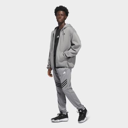 Men's adidas Basketball Crazy Warm Full-Zip Hoodie - Grey/Black