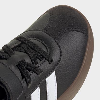 Little Kids' adidas VL Court 3.0 Hook-And-Loop Casual Shoes - Black/White - Detail shot