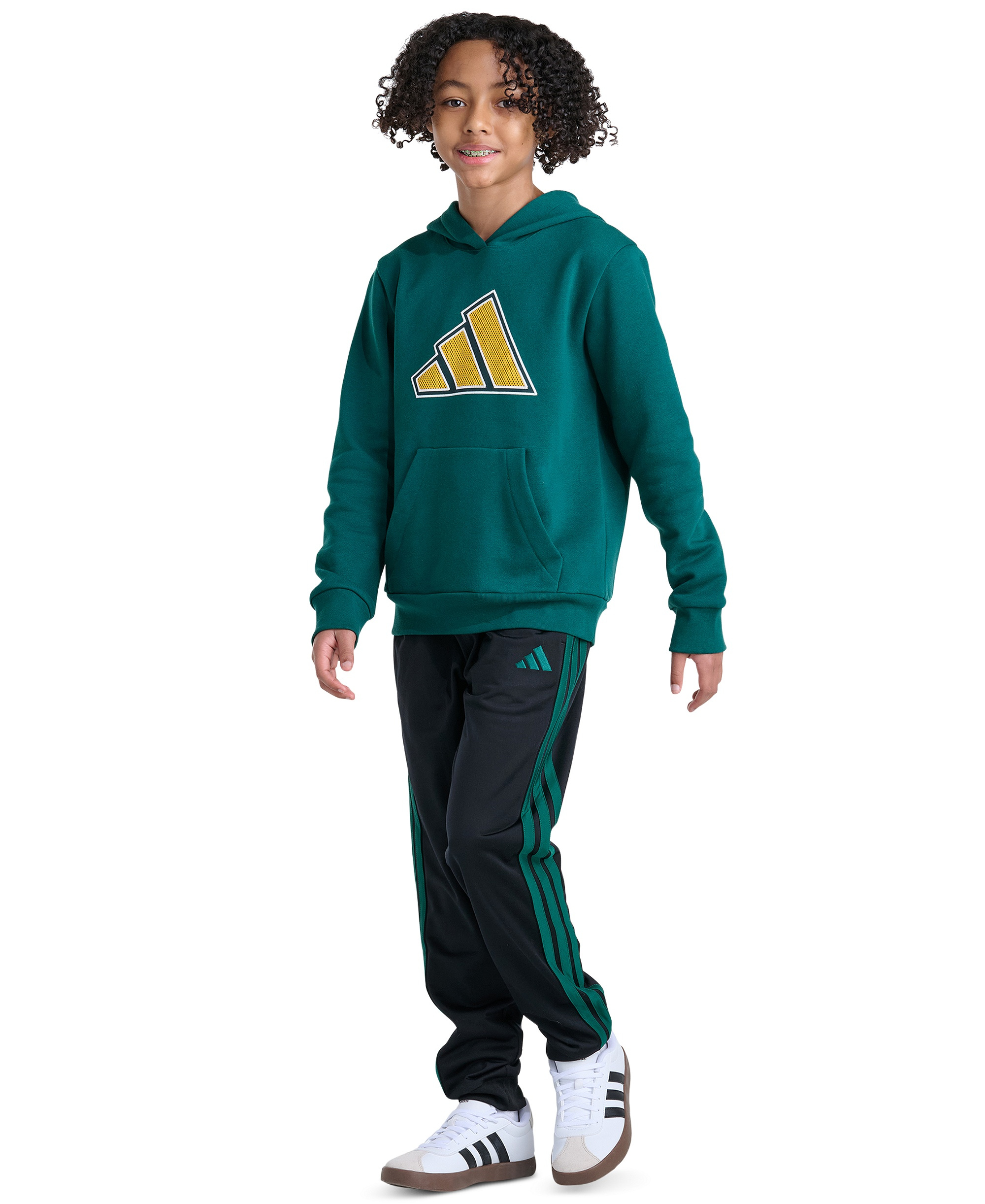 adidas Boys' 8-20 Long-Sleeve Hoodie - Collegiate Green