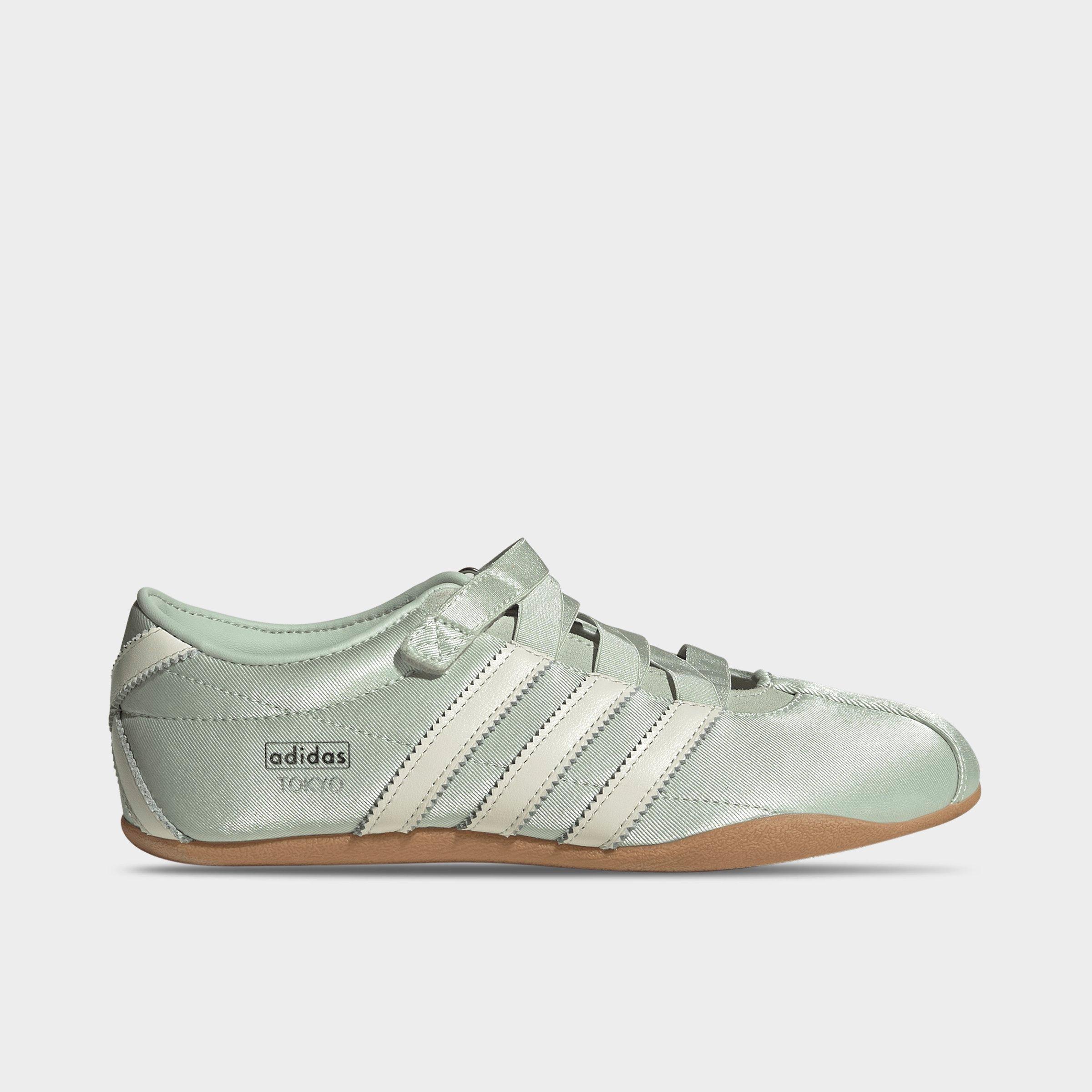 Women's adidas Originals Tokyo MJ Casual Shoes - Part 1 - Linen Green/Off White/Silver Metallic - Left shoe facing left. Outside of the shoe.