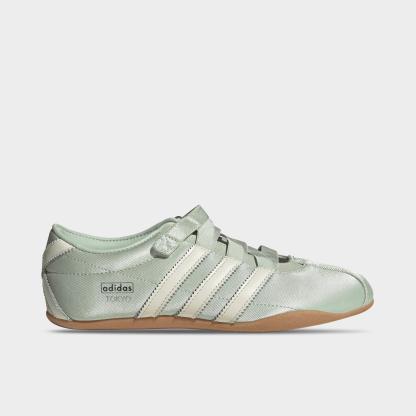Women's adidas Originals Tokyo MJ Casual Shoes - Part 1 - Linen Green/Off White/Silver Metallic - Left shoe facing left. Outside of the shoe.