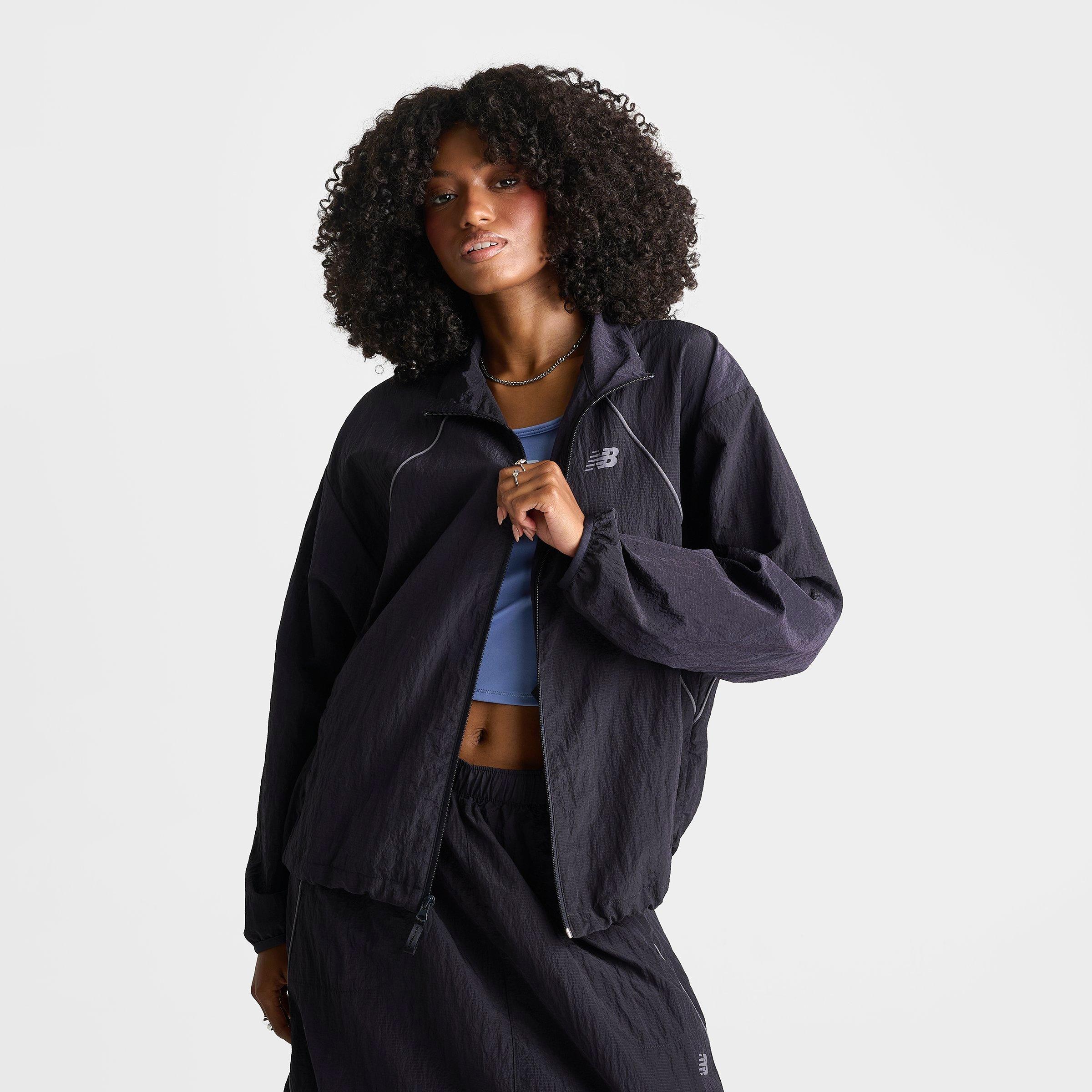 Women's New Balance Sport Legacy Woven Full-Zip Jacket - Black - view 3