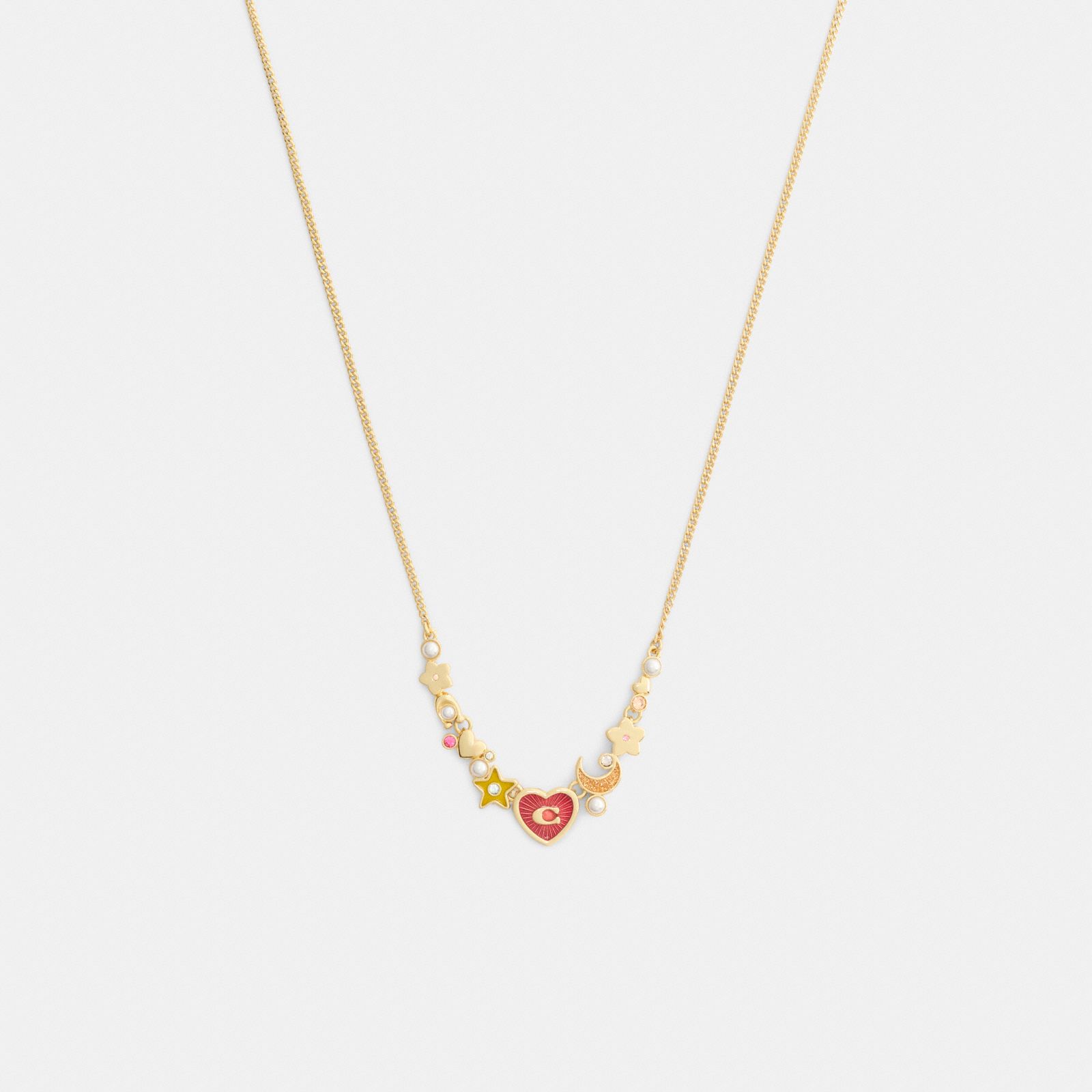 Celestial Stars And Hearts Necklace - Gold/Multi