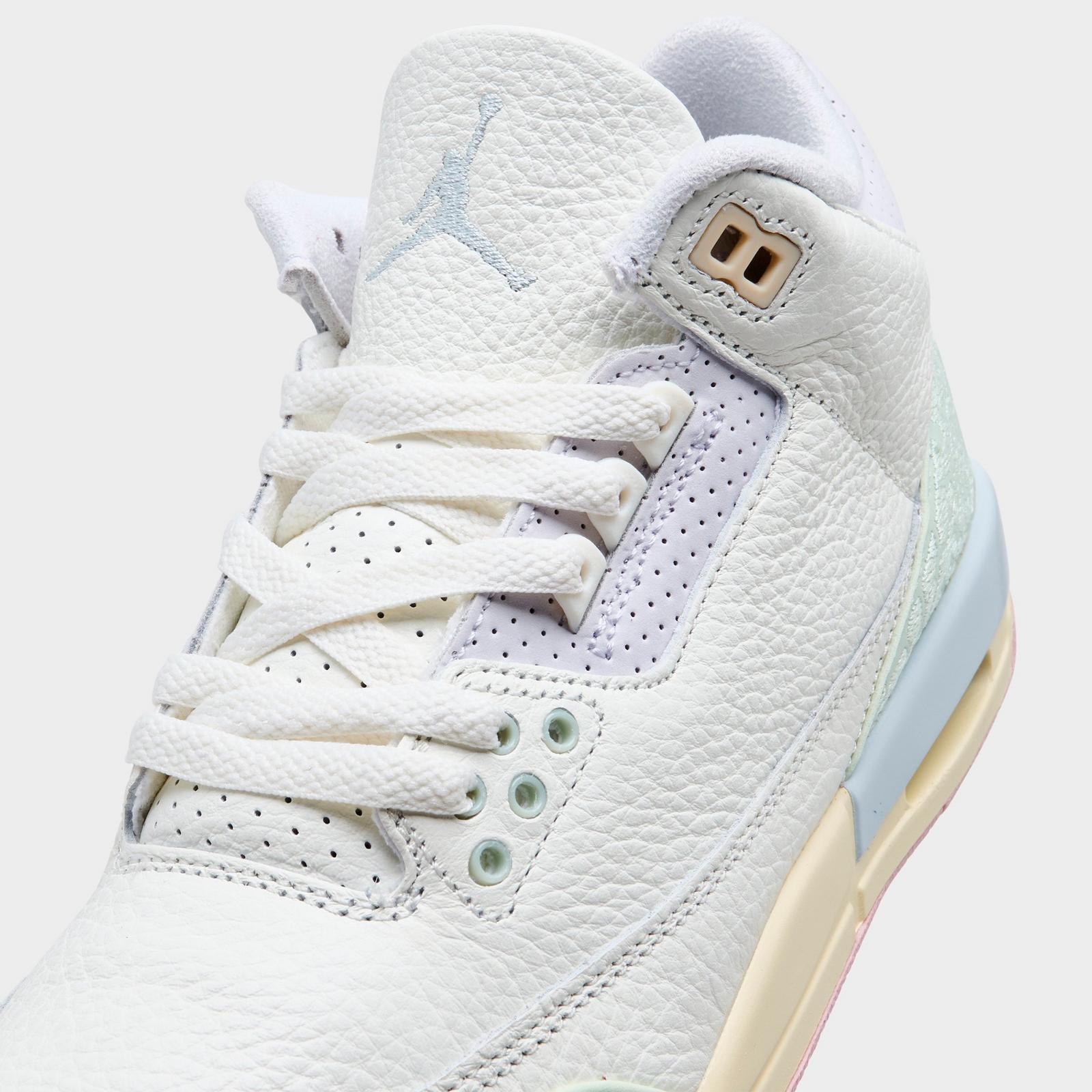 Big Kids' Air Jordan Retro 3 Basketball Shoes - Sail/Jade Aura/Aura/Iced Carmine/Muslin/Iris Whisper - view 3