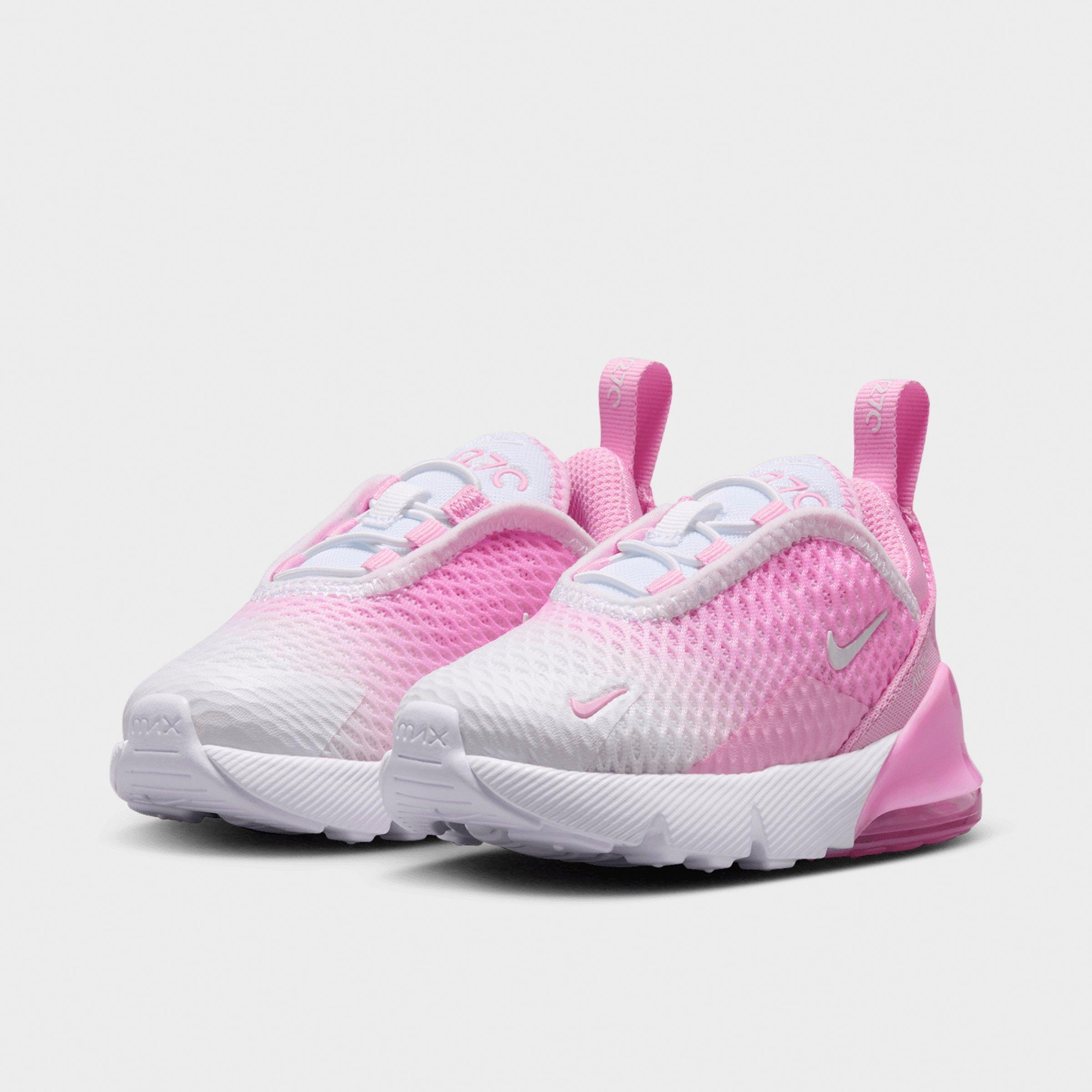 Kids' Toddler Nithtke Air Max 270 Casual Shoes - Pink Rise/White - Both shoes facing left