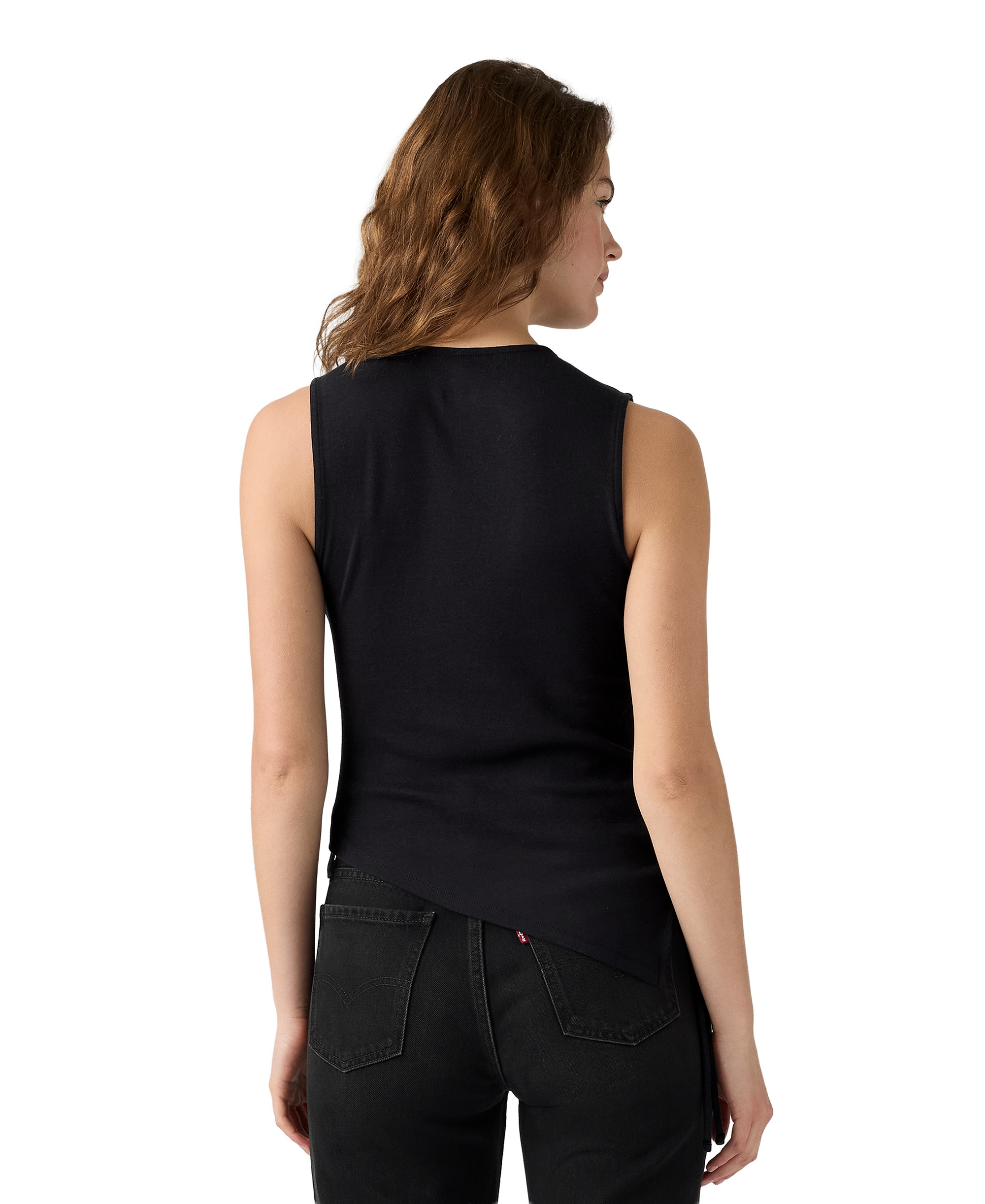 Levi's Women's Alila Asymmetrical Ribbed-Knit Tank Top - Anthracite Night
