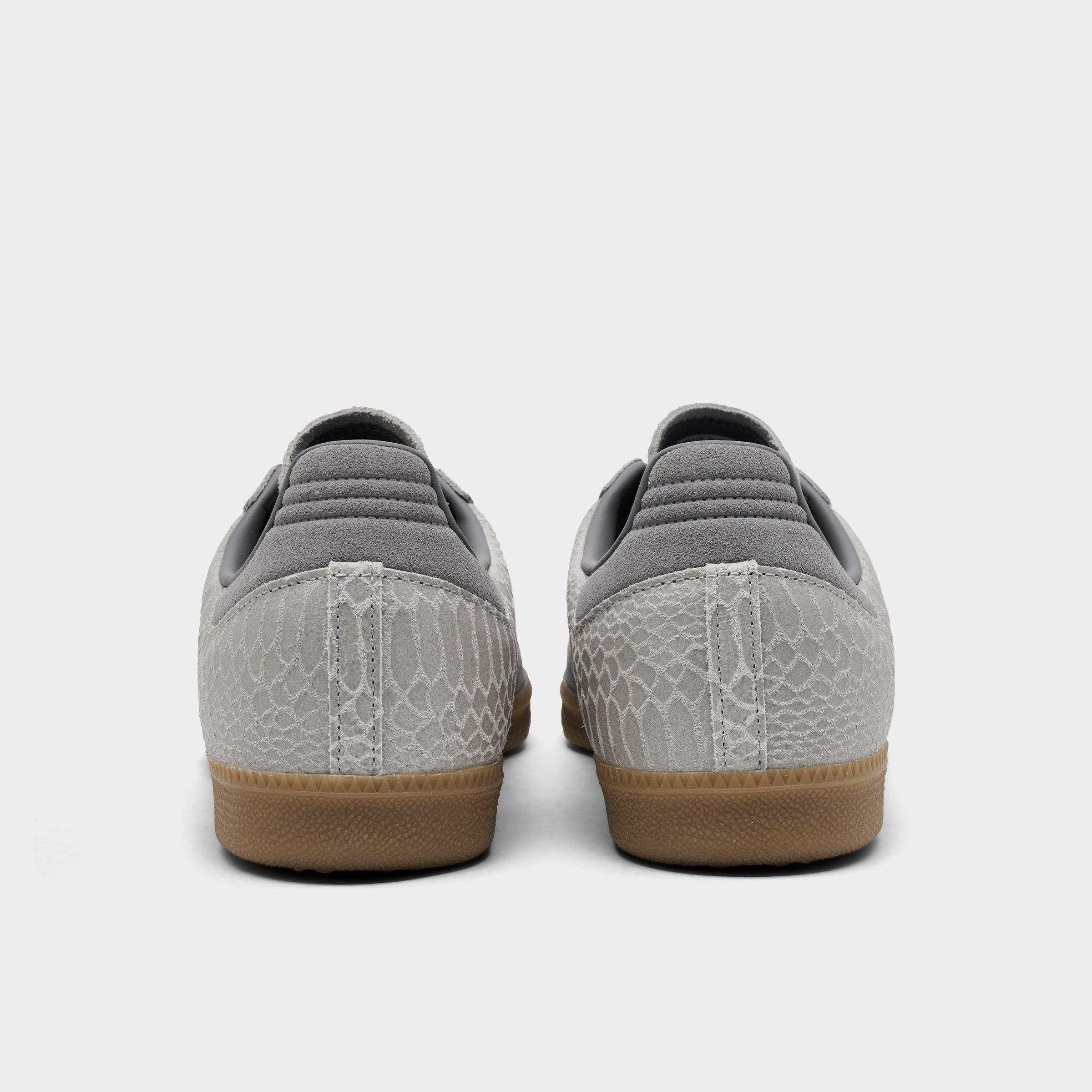 Men's adidas Originals Samba OG Casual Shoes - Part 1 - Grey/Off White/Gum - Back view