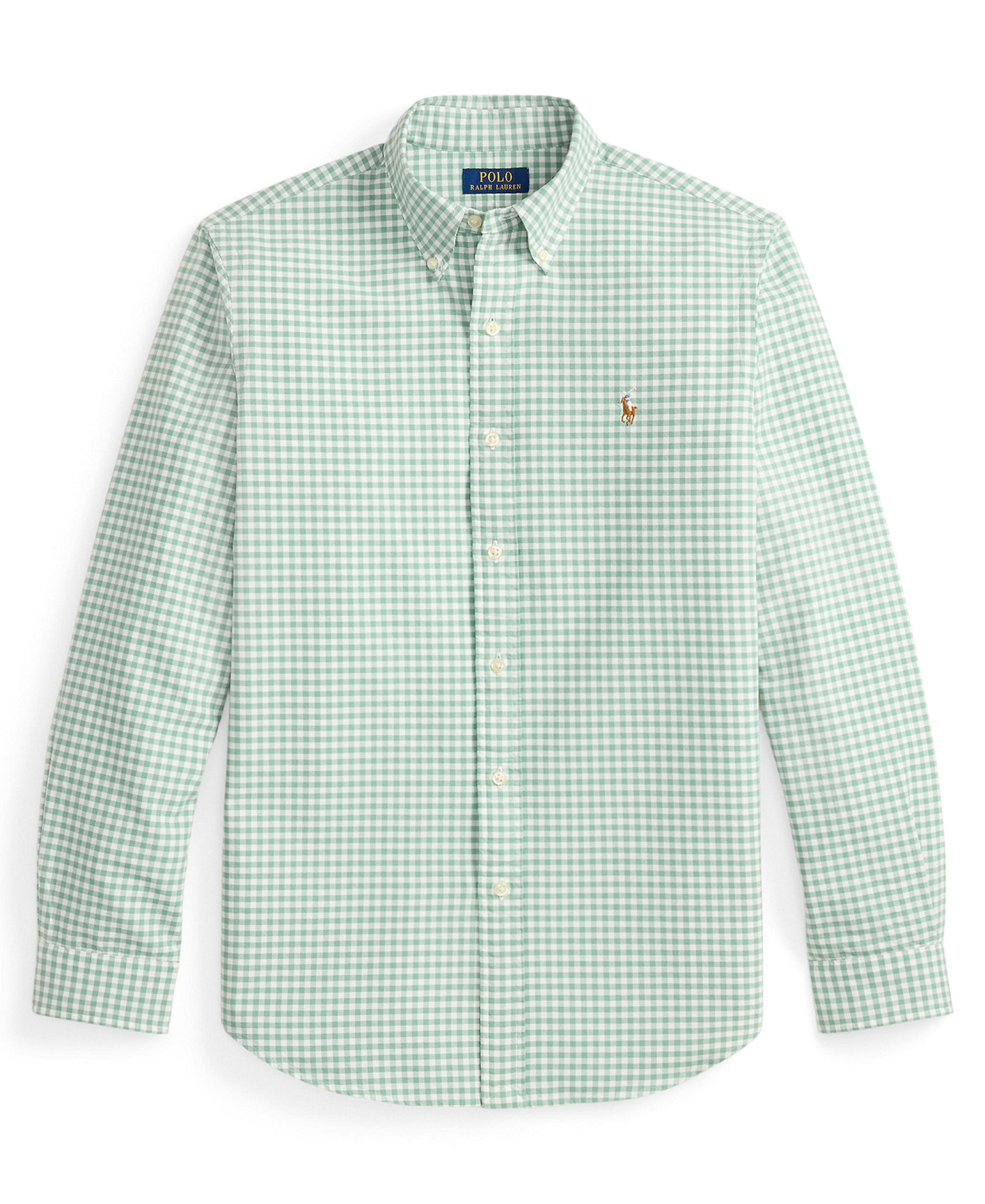 Polo Ralph Lauren Men's Classic-Fit Plaid Brushed Oxford Shirt - Faded Mint/White
