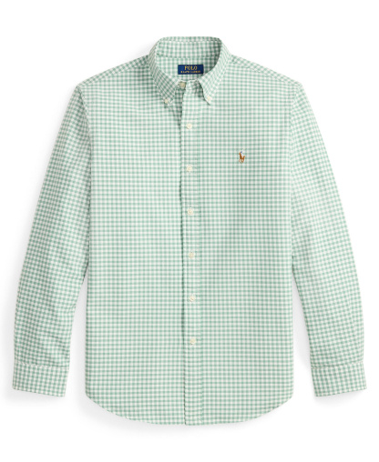 Polo Ralph Lauren Men's Classic-Fit Plaid Brushed Oxford Shirt - Faded Mint/White