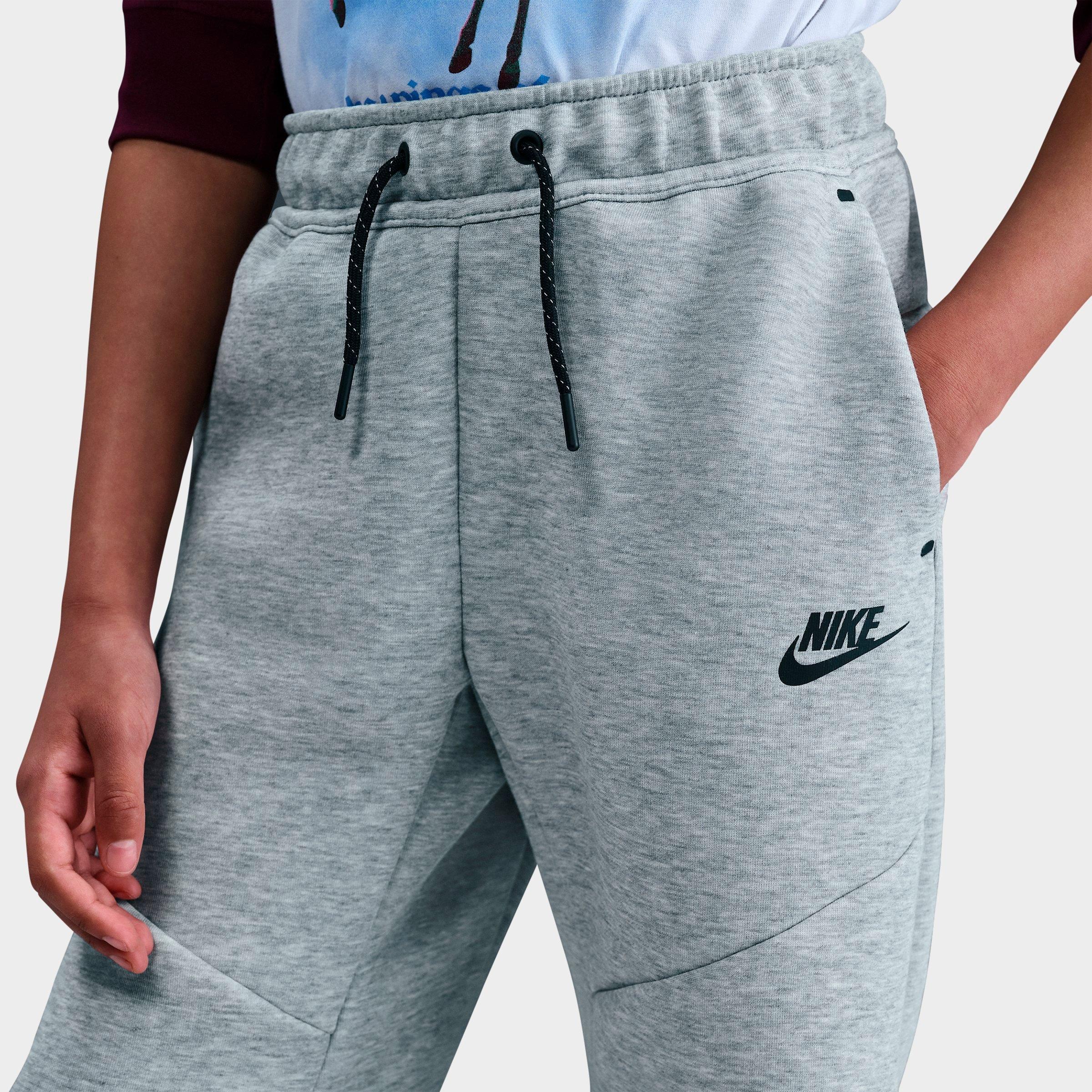 Big Kids' Nithtke Sportswear Tech Fleece Open Hem Pants - Dark Grey Heather/Black/Black