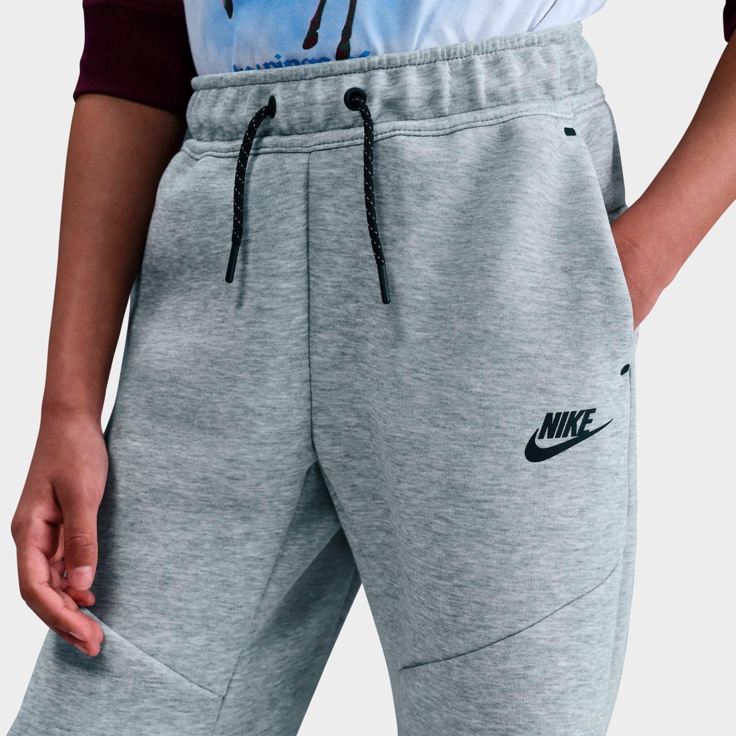 Big Kids' Nithtke Sportswear Tech Fleece Open Hem Pants - Dark Grey Heather/Black/Black
