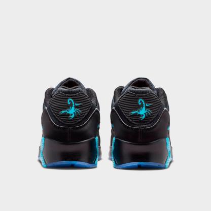 Men's Nithtke Air Max 90 Casual Shoes - Part 1 - Black/Gamma Blue/Ice/Chrome - Back view