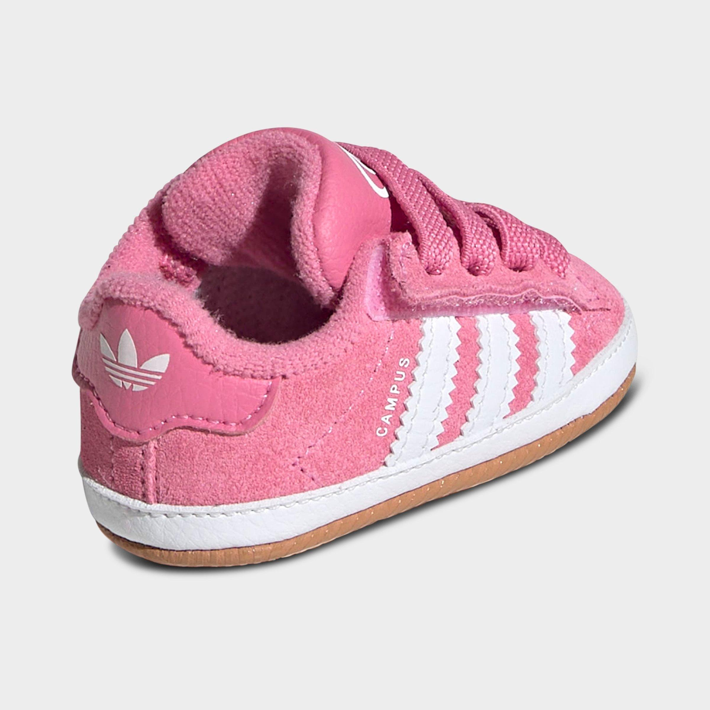 Infant adidas Originals Campus 00s Stretch Lace Comfort Closure Crib Shoes - Bliss Pink/White/Gum - Back view