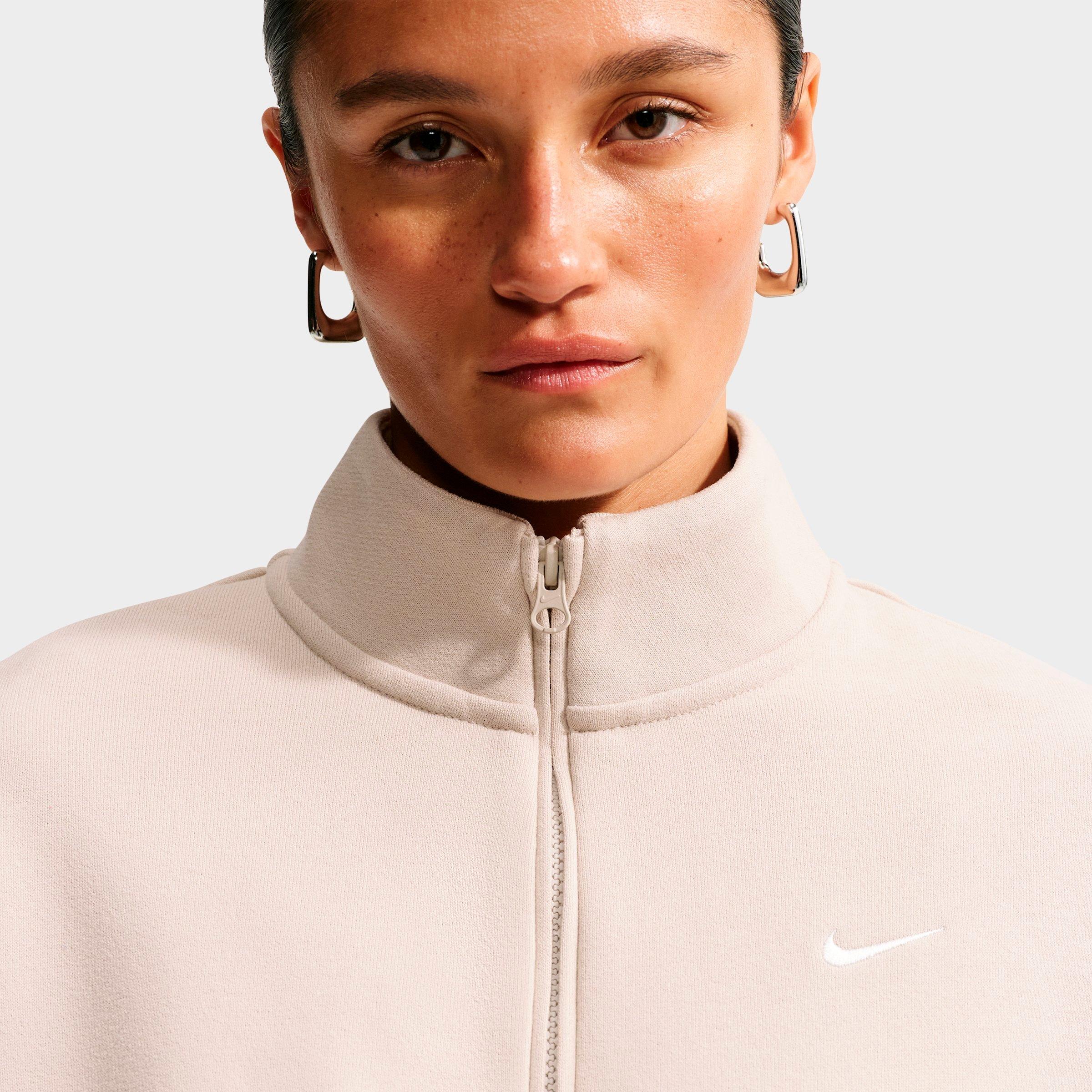 Women's Nithtke Studio Fleece Medium-Weight Oversized Cropped Quarter-Zip Jacket - Cream II/Sail