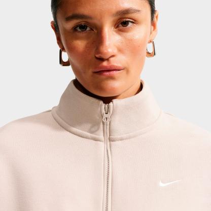 Women's Nithtke Studio Fleece Medium-Weight Oversized Cropped Quarter-Zip Jacket - Cream II/Sail