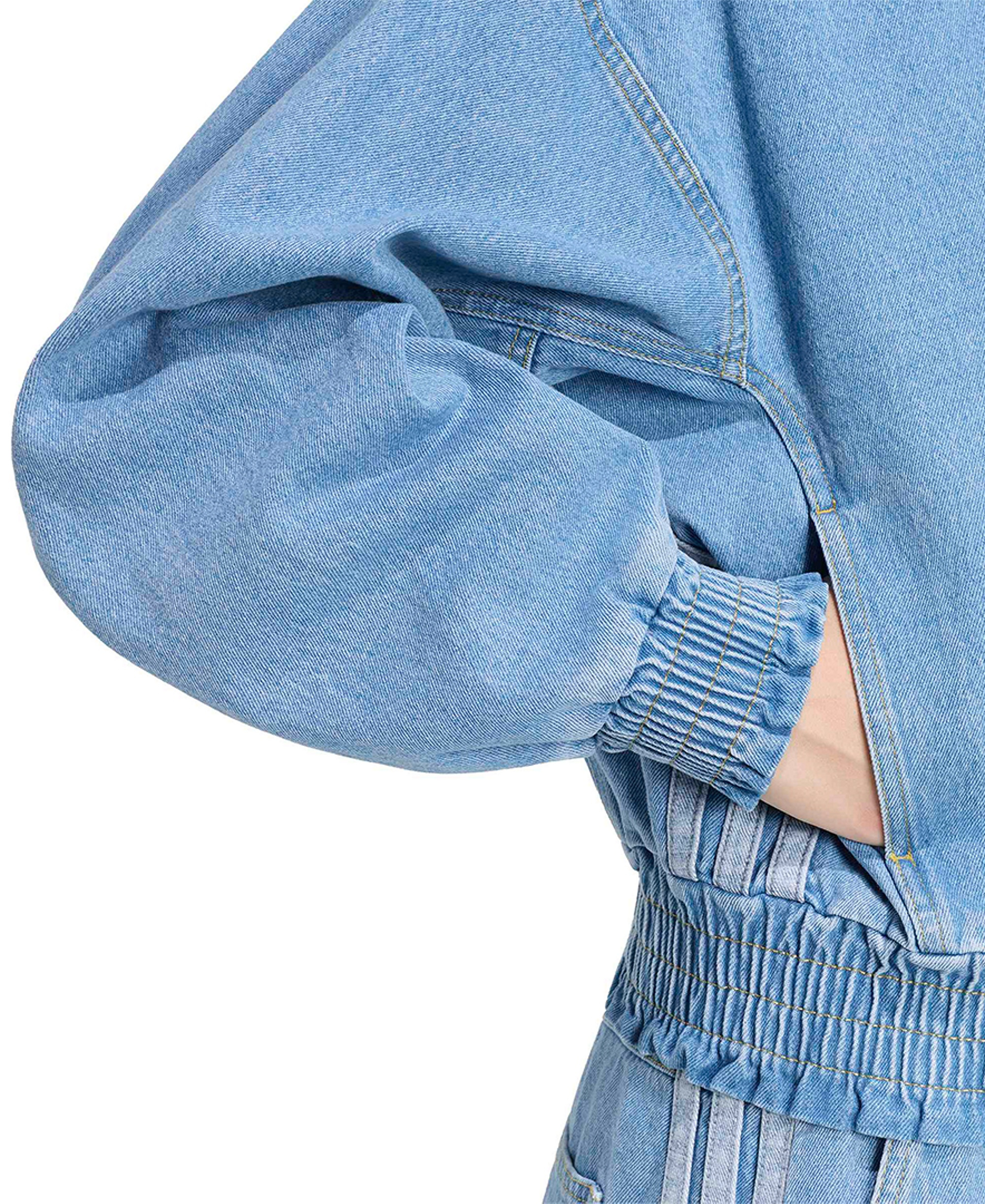 adidas Women's Stadium Washed Denim Bomber Loose-Fit Jacket - Crystal Sky