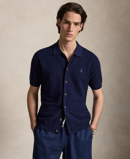 Polo Ralph Lauren Men's Cotton-Linen Cardigan Shirt - Bright Navy