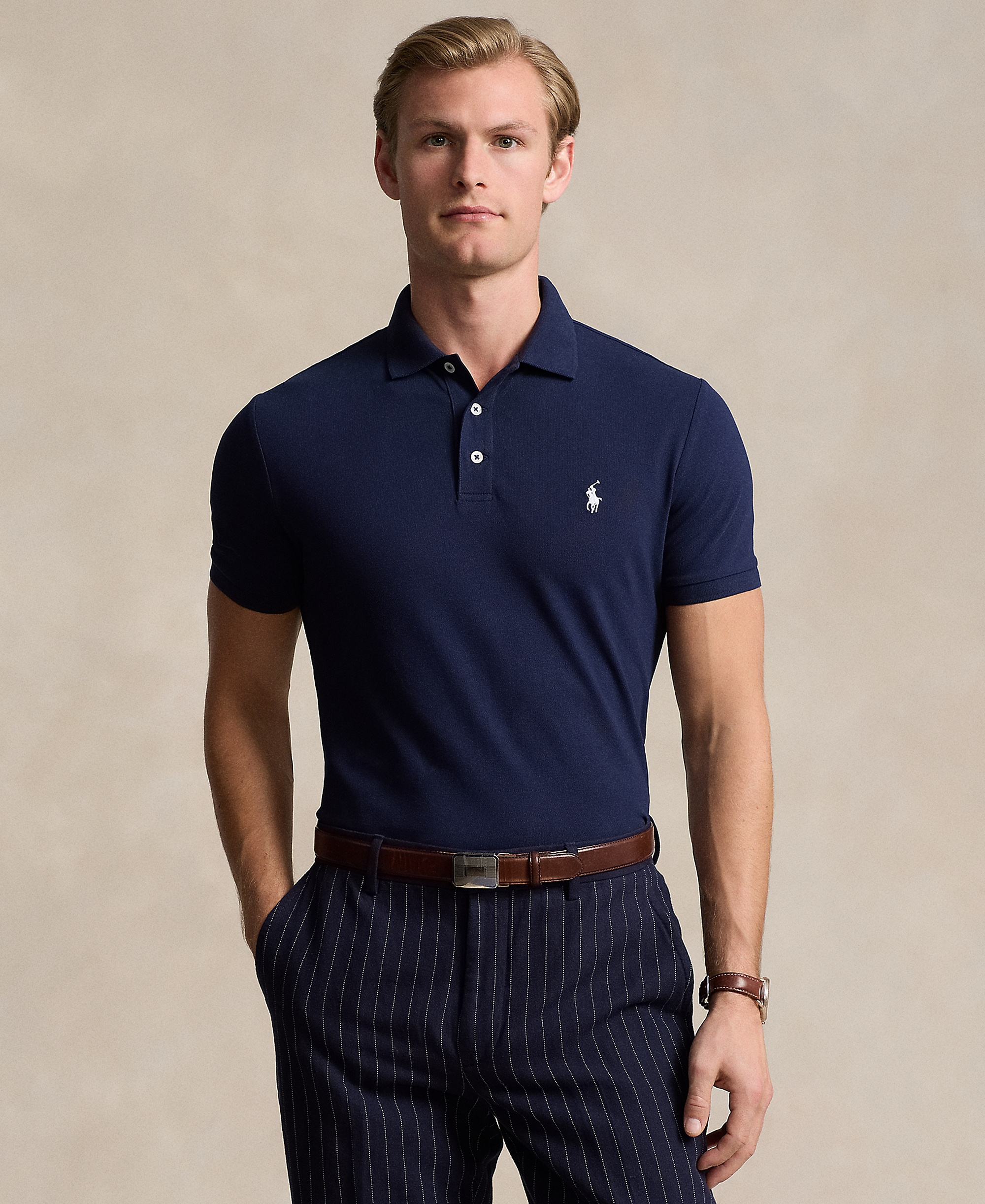 Polo Ralph Lauren Men's Classic-Fit Stretch Mesh Polo Shirt - Refined Navy