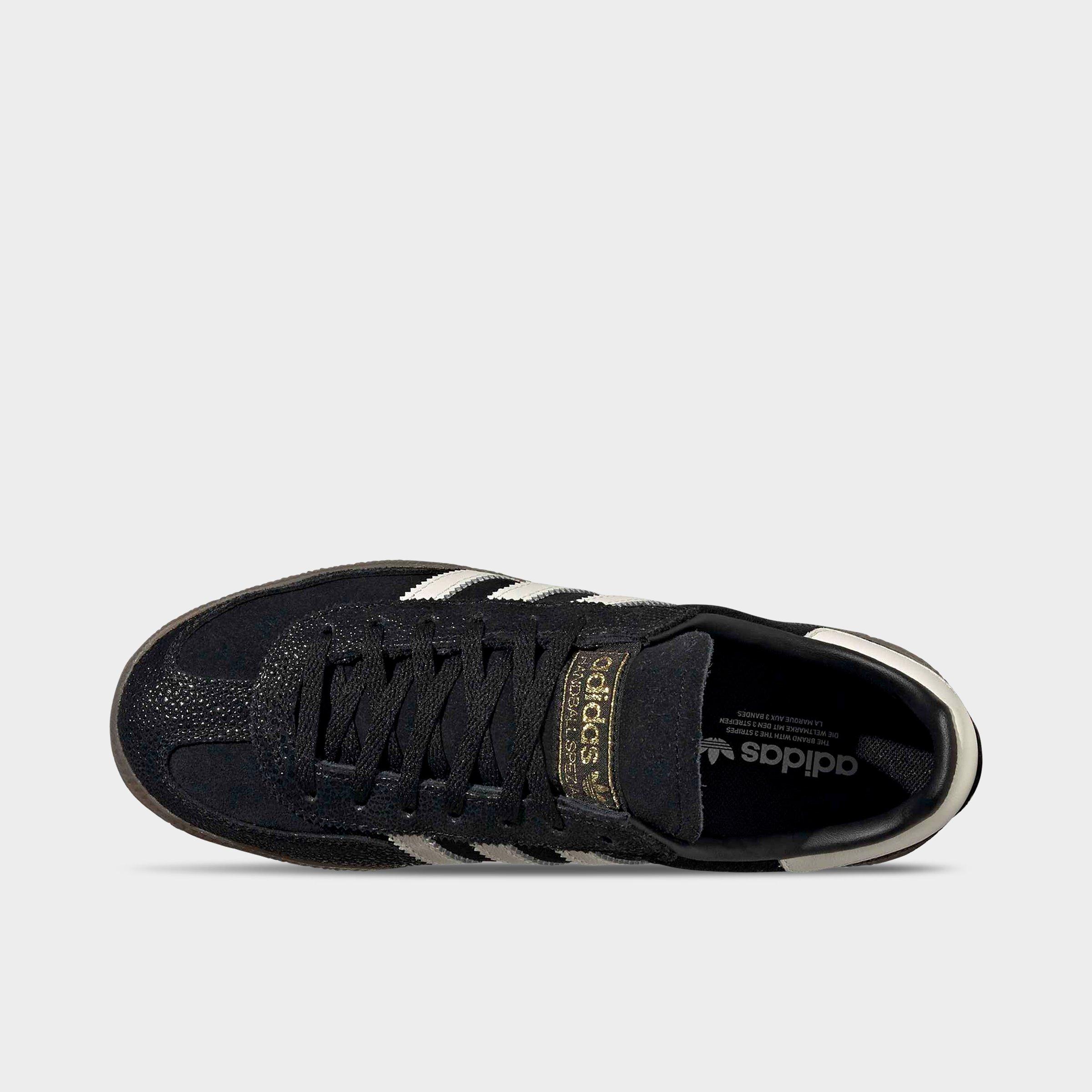 Women's adidas Originals Handball Spezial Casual Shoes - Part 3 - Core Black/Cloud White/Gold Metallic - Top view