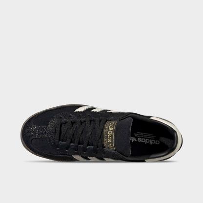 Women's adidas Originals Handball Spezial Casual Shoes - Part 3 - Core Black/Cloud White/Gold Metallic - Top view