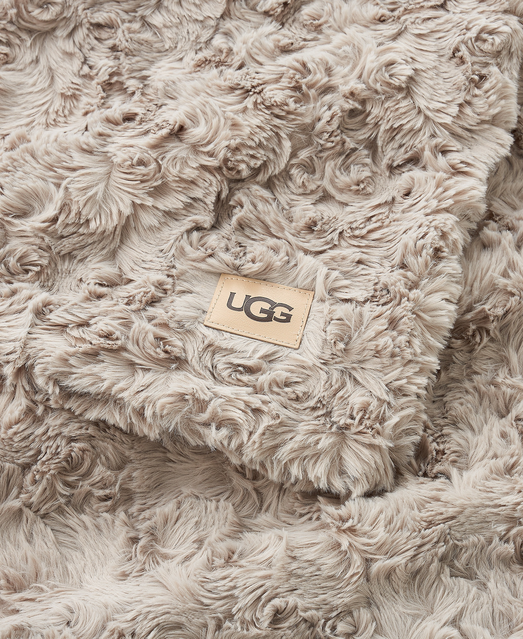 UGG® Adalee Faux Fur Throw, 50" x 70" - Oyster