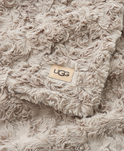 UGG® Adalee Faux Fur Throw, 50" x 70" - Oyster