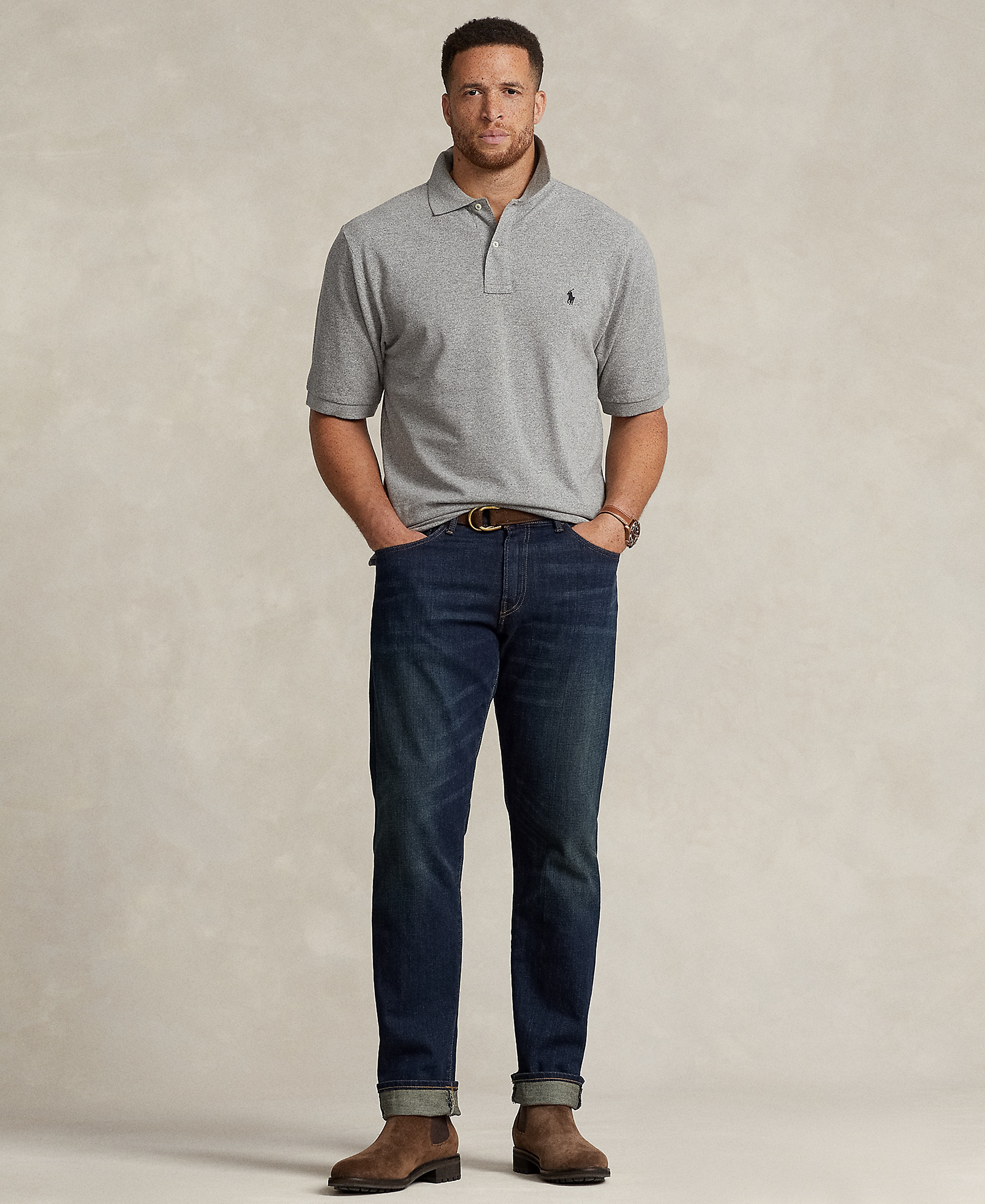 Polo Ralph Lauren Men's Big & Tall Cotton Short-Sleeve Polo Shirt - Canterbury Heather