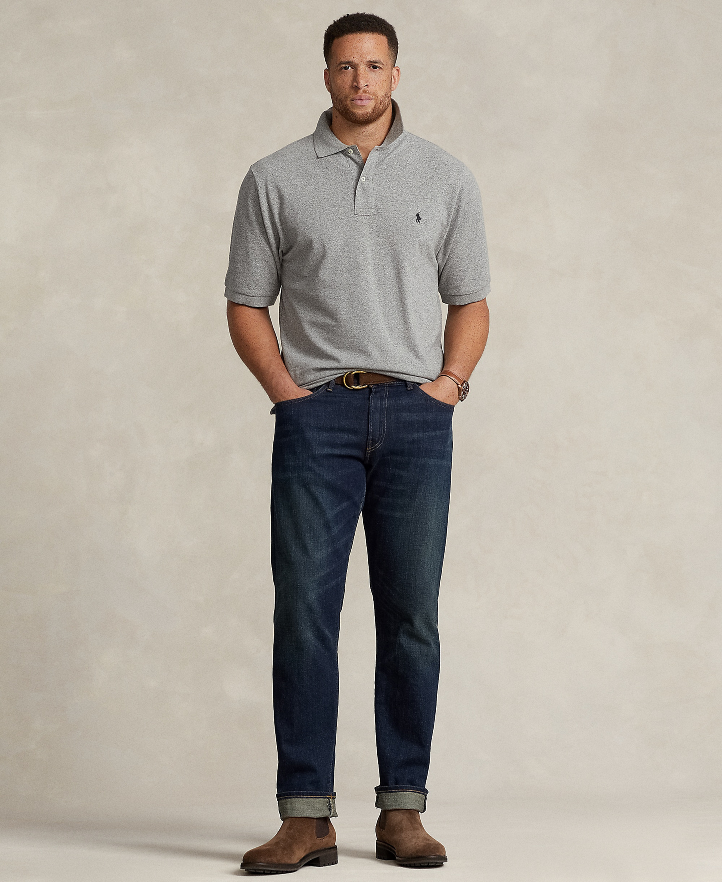 Polo Ralph Lauren Men's Big & Tall Cotton Short-Sleeve Polo Shirt - Canterbury Heather