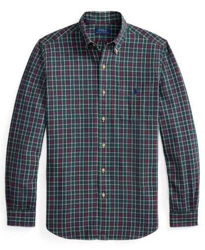 Polo Ralph Lauren Men's Classic-Fit Plaid Brushed Oxford Shirt - Green Navy Multi