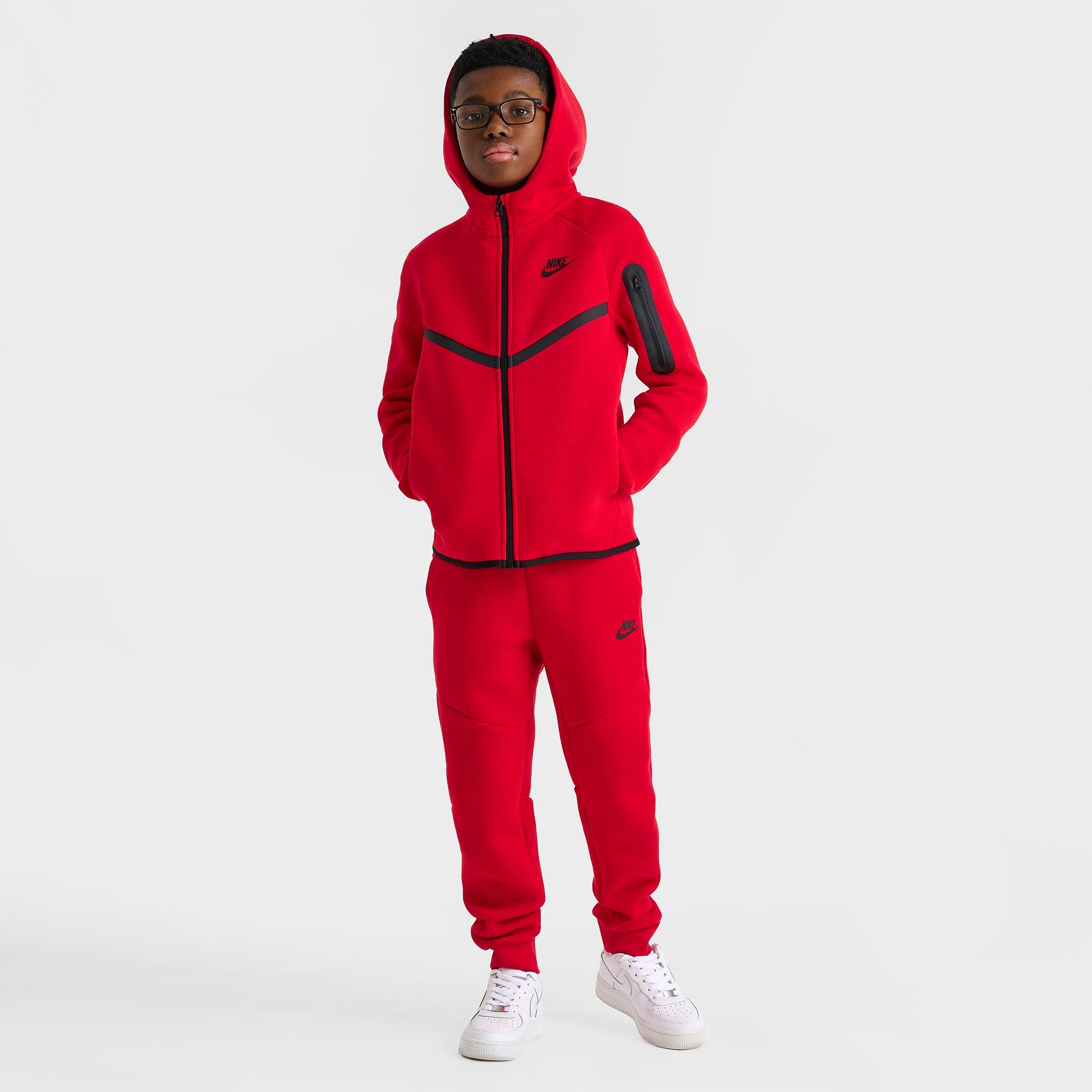 Big Kids' Nithtke Sportswear Tech Fleece Full-Zip Hoodie - University Red