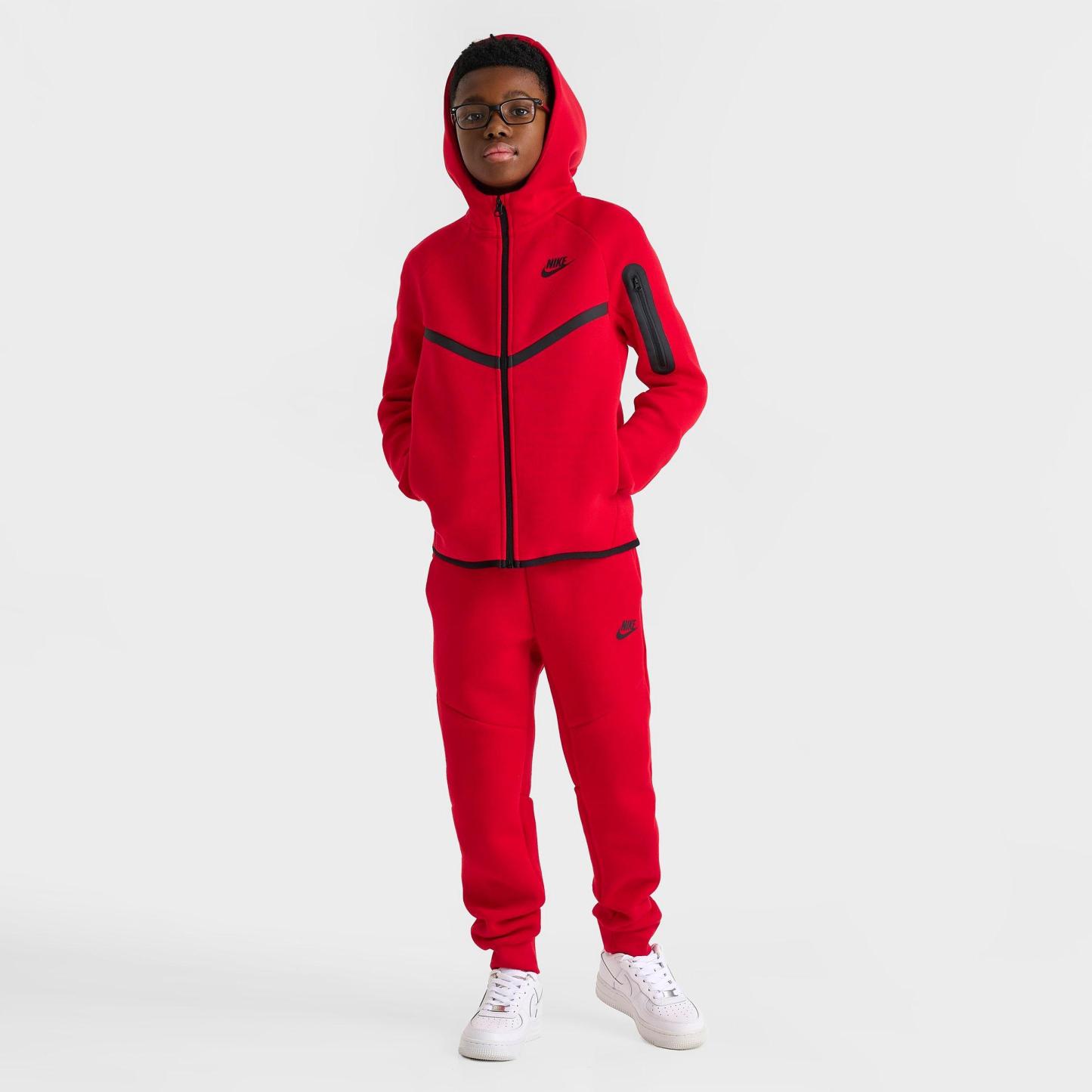 Big Kids' Nithtke Sportswear Tech Fleece Full-Zip Hoodie - University Red