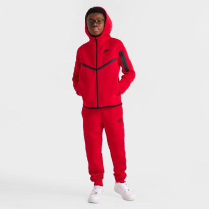 Big Kids' Nithtke Sportswear Tech Fleece Full-Zip Hoodie - University Red